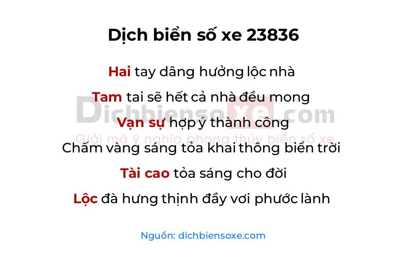 Dịch thơ biển số 23836