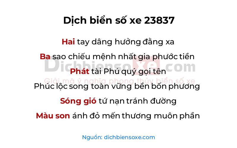 Dịch thơ biển số 23837