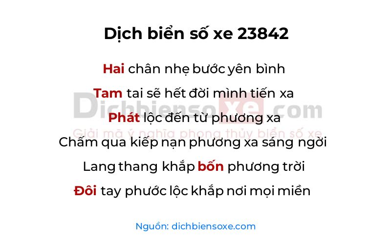 Dịch thơ biển số 23842