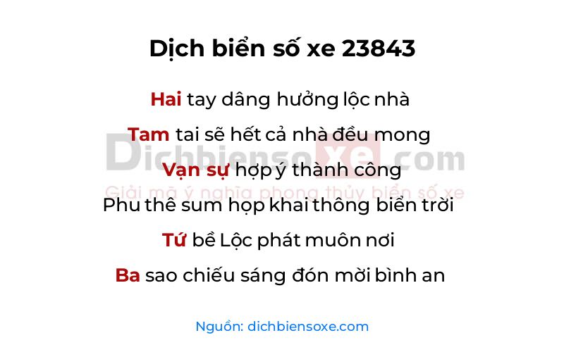 Dịch thơ biển số 23843