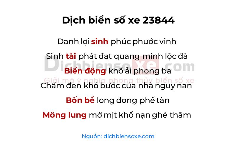 Dịch thơ biển số 23844