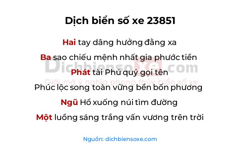 Dịch thơ biển số 23851