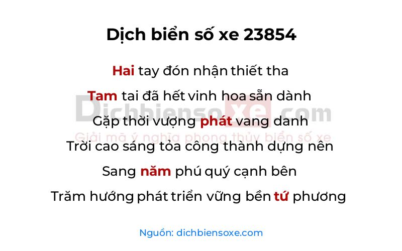 Dịch thơ biển số 23854