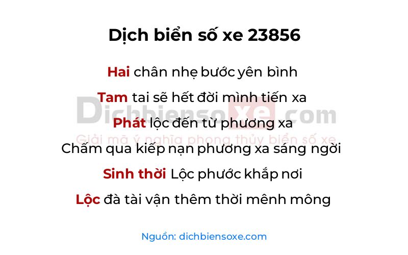 Dịch thơ biển số 23856