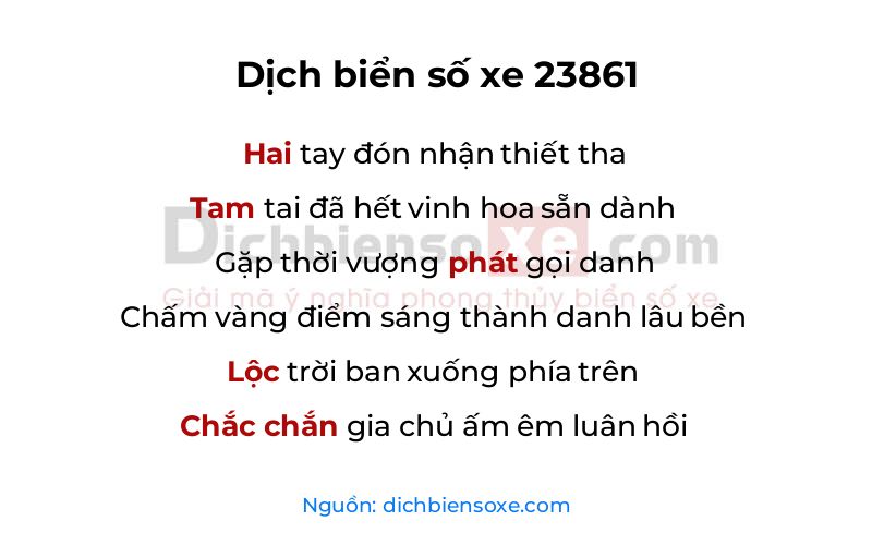Dịch thơ biển số 23861