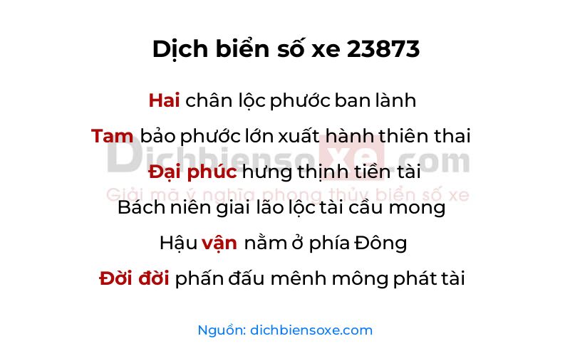 Dịch thơ biển số 23873