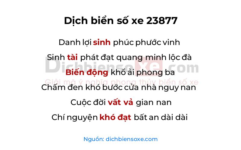 Dịch thơ biển số 23877