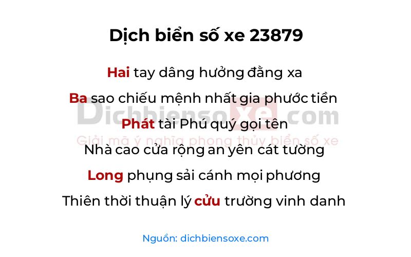 Dịch thơ biển số 23879
