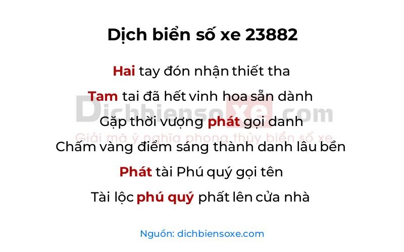 Dịch thơ biển số 23882