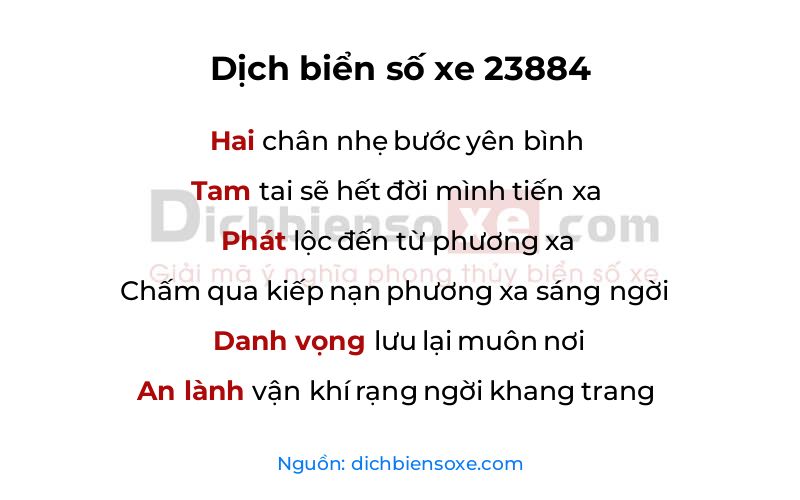 Dịch thơ biển số 23884