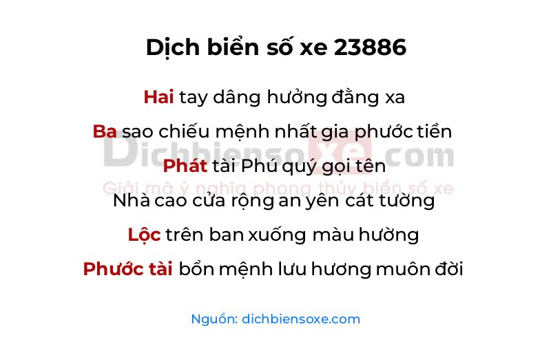 Dịch thơ biển số 23886