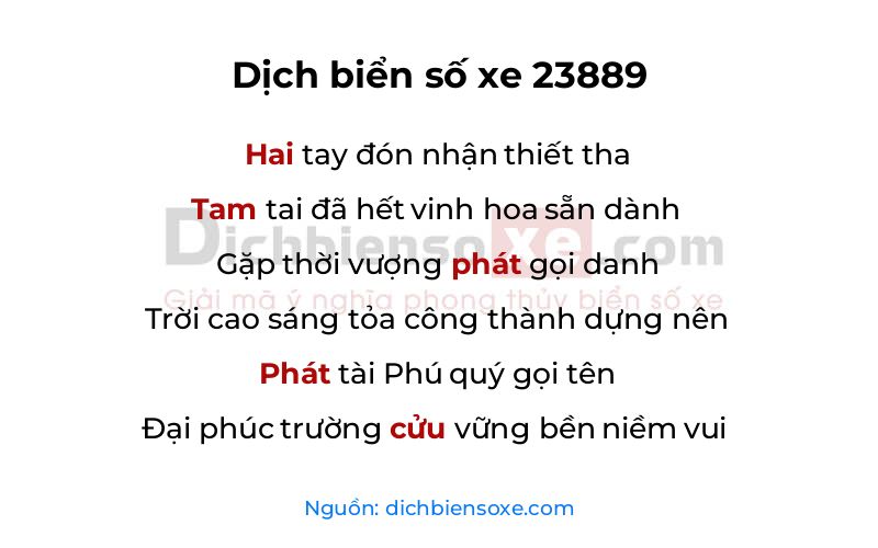 Dịch thơ biển số 23889