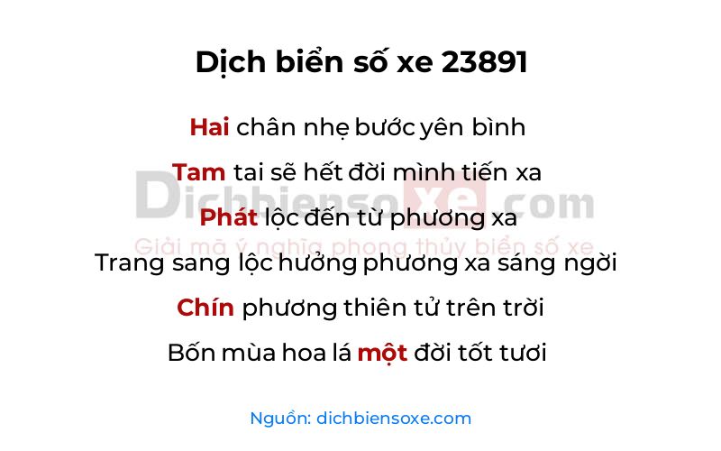Dịch thơ biển số 23891