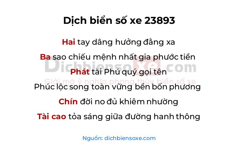 Dịch thơ biển số 23893