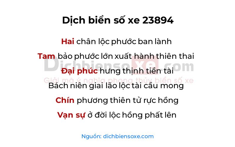 Dịch thơ biển số 23894