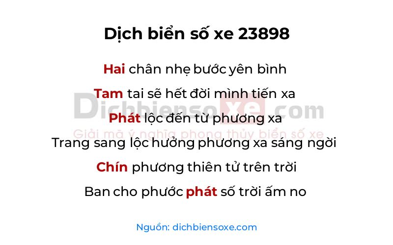 Dịch thơ biển số 23898
