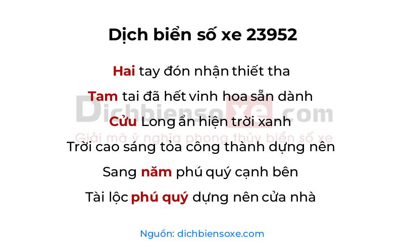 Dịch thơ biển số 23952