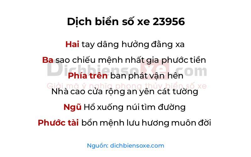Dịch thơ biển số 23956