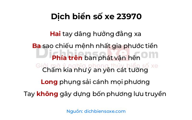 Dịch thơ biển số 23970