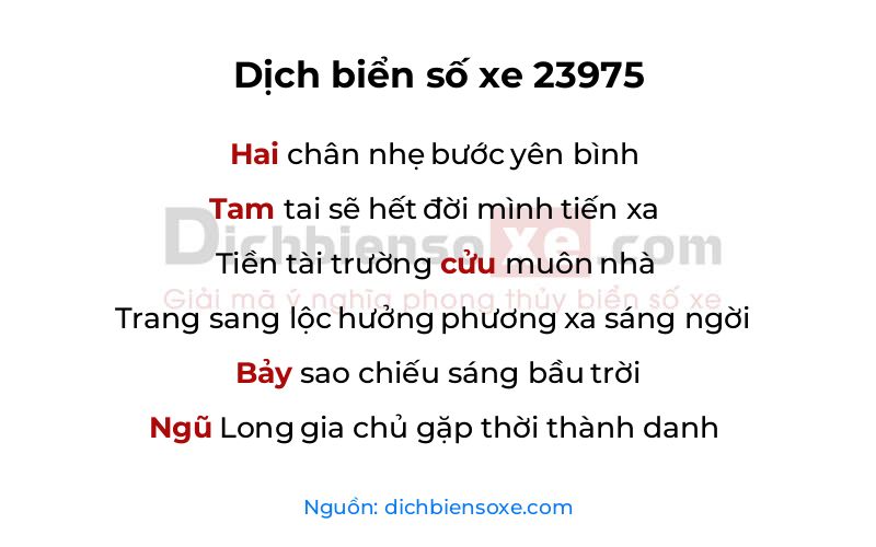 Dịch thơ biển số 23975