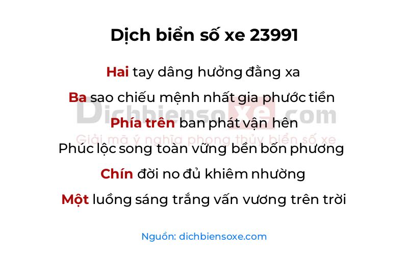 Dịch thơ biển số 23991