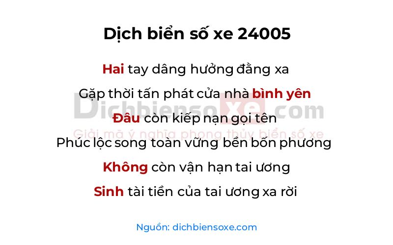 Dịch thơ biển số 24005