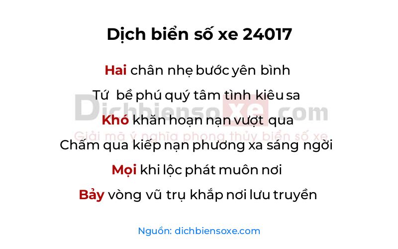 Dịch thơ biển số 24017
