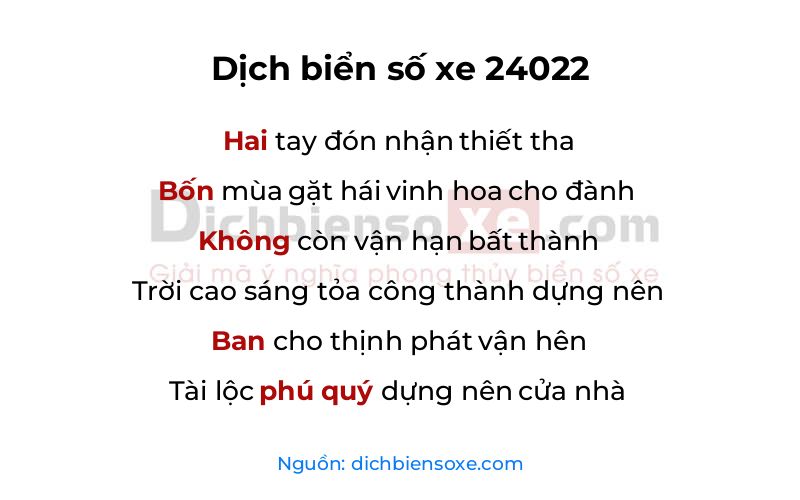 Dịch thơ biển số 24022