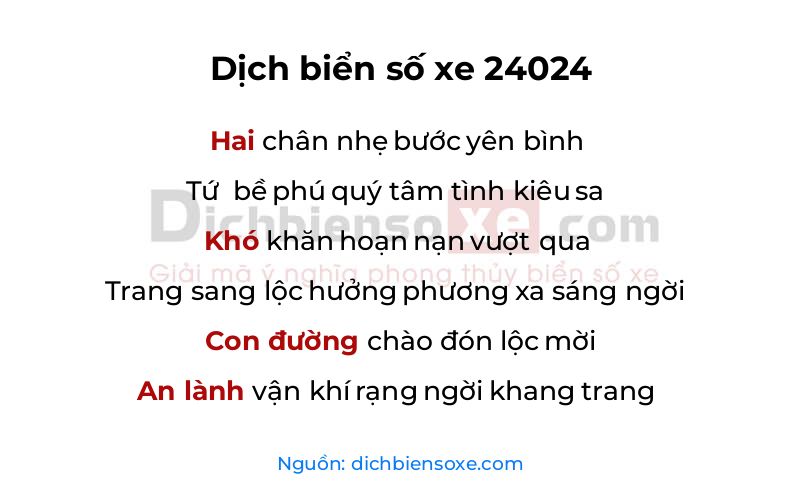 Dịch thơ biển số 24024
