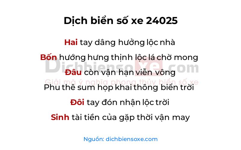 Dịch thơ biển số 24025