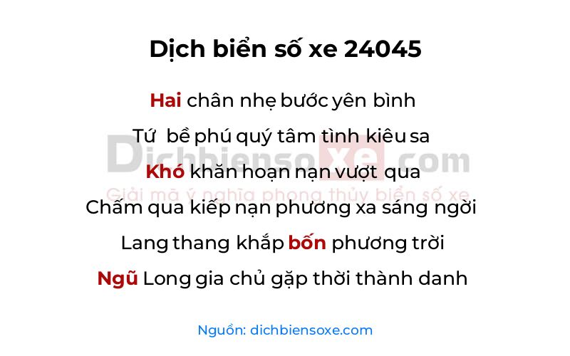Dịch thơ biển số 24045