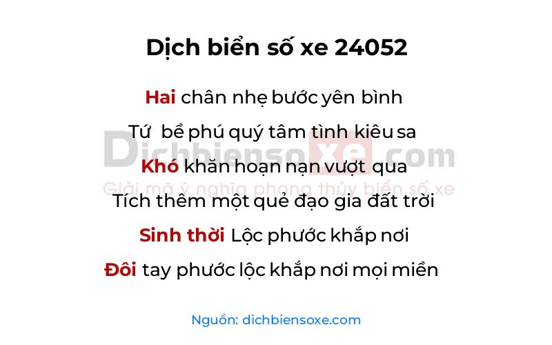 Dịch thơ biển số 24052