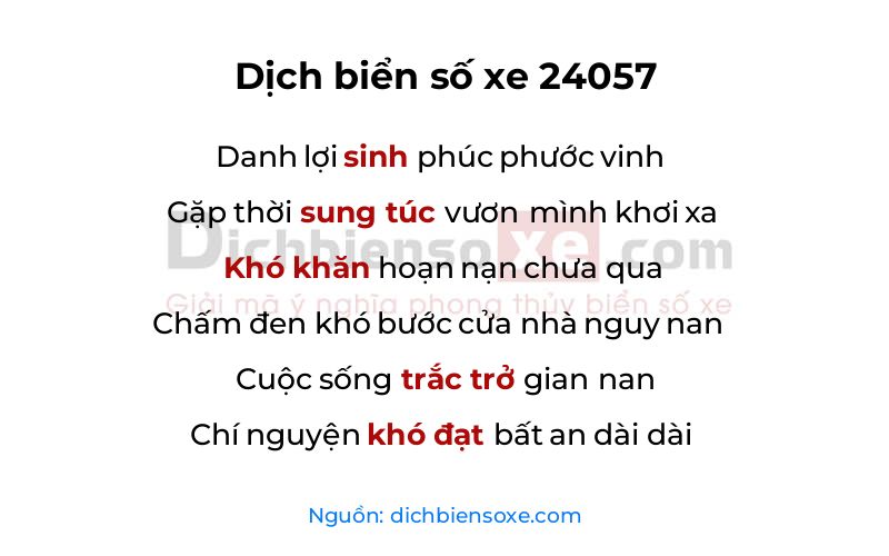 Dịch thơ biển số 24057