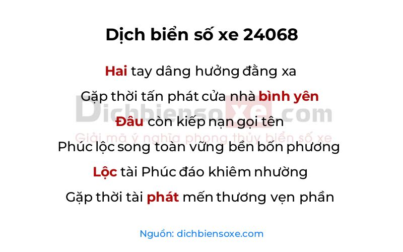 Dịch thơ biển số 24068