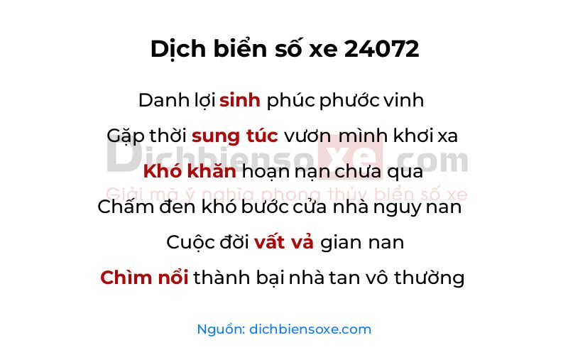 Dịch thơ biển số 24072