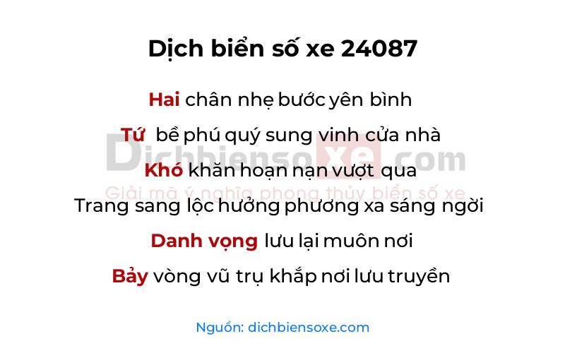 Dịch thơ biển số 24087