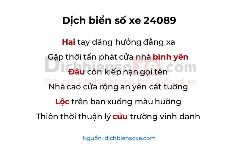 Dịch thơ biển số 24089