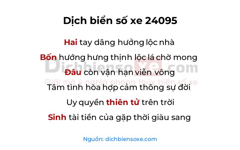 Dịch thơ biển số 24095