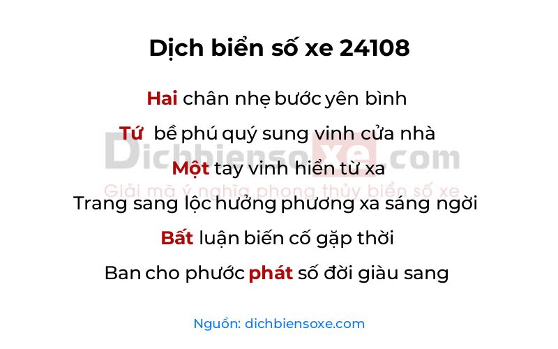 Dịch thơ biển số 24108