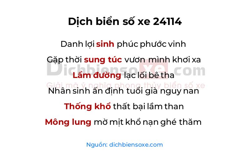 Dịch thơ biển số 24114