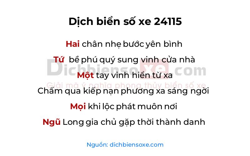 Dịch thơ biển số 24115
