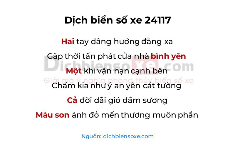 Dịch thơ biển số 24117