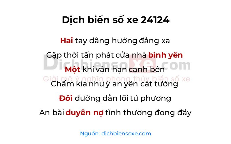 Dịch thơ biển số 24124