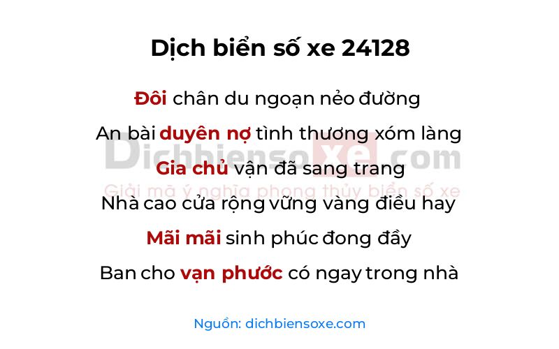 Dịch thơ biển số 24128