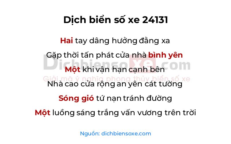 Dịch thơ biển số 24131