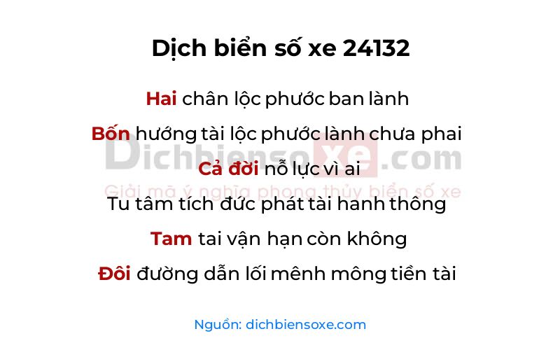 Dịch thơ biển số 24132