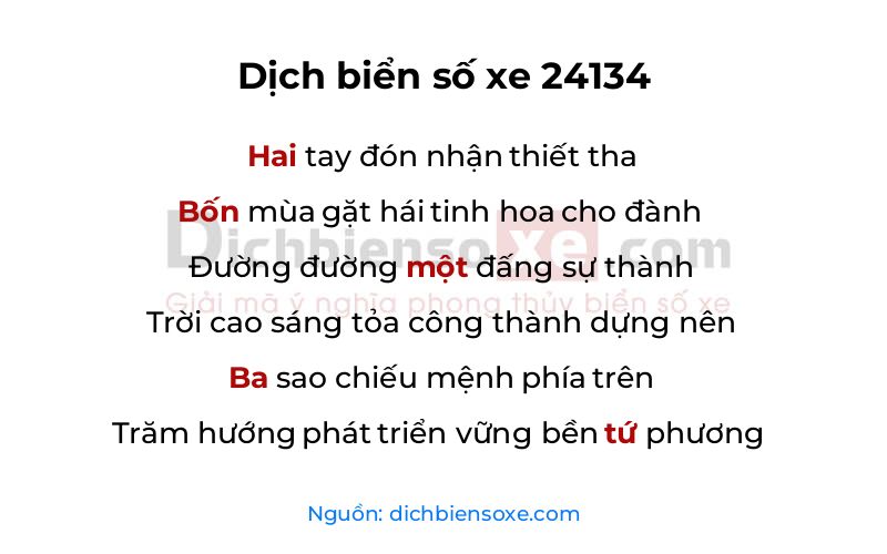 Dịch thơ biển số 24134