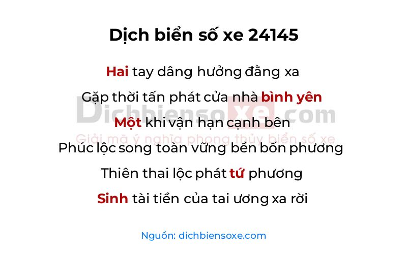 Dịch thơ biển số 24145