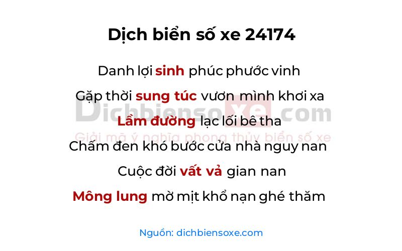 Dịch thơ biển số 24174