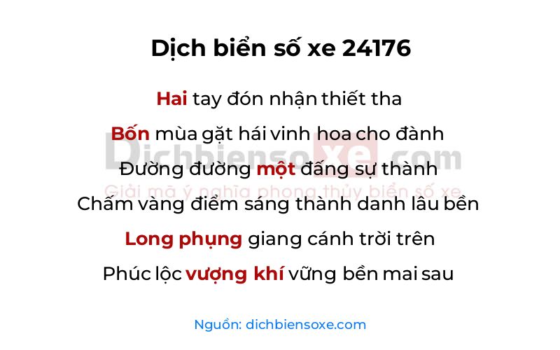 Dịch thơ biển số 24176